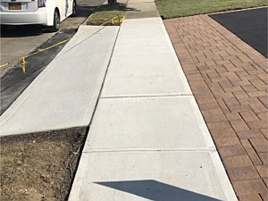 front concrete sidewalk flags slabs side walk cement long island nassau county town oyster bay concrete apron